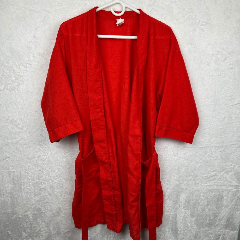 Vintage Red Flannel Factory Youth Size 12 Red Robe Cedar Springs Michigan Belted